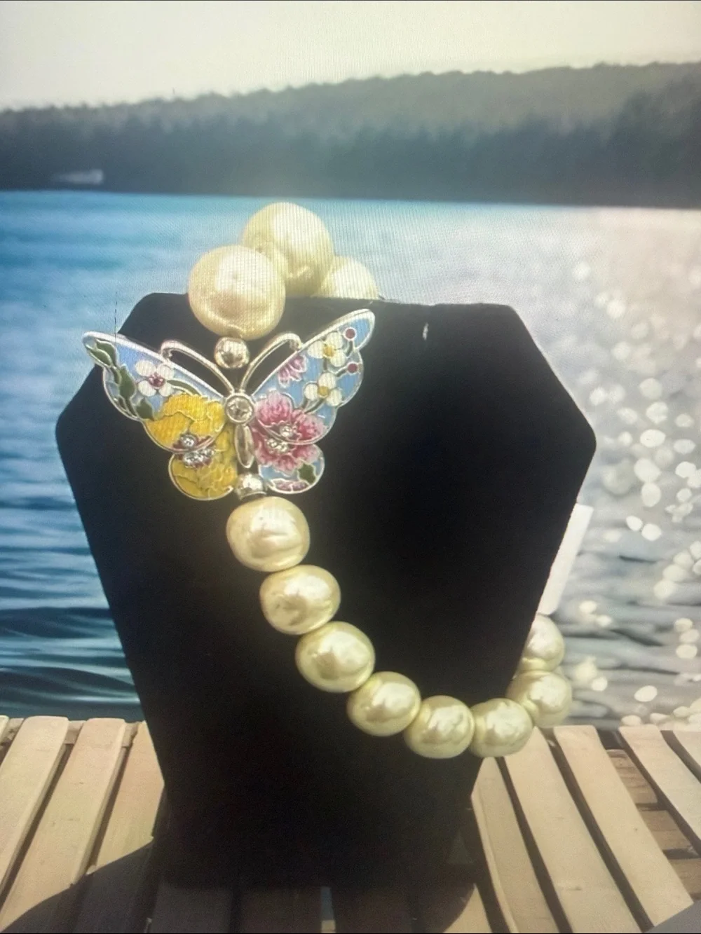 🦋🆕 Brighton Blossom Hill Garden Pearl Stretch Bracelet NWT *Rare